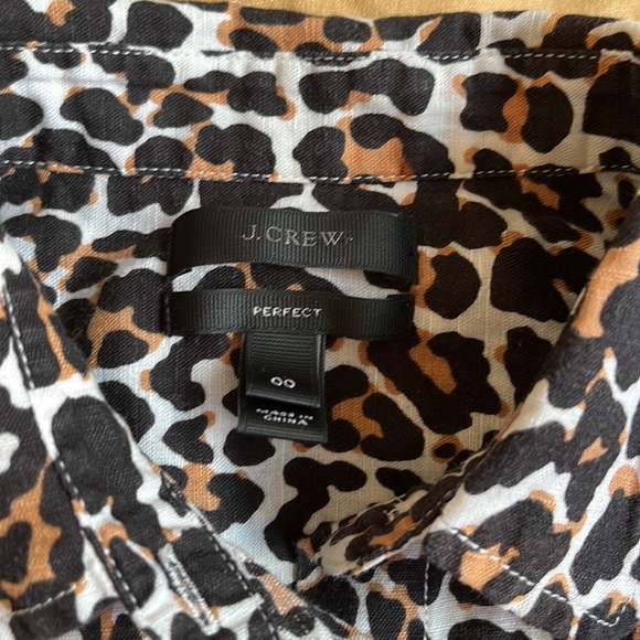 Perfect JCREW Léopard linen shirt Sz XS / linen blend - Picture 4 of 8